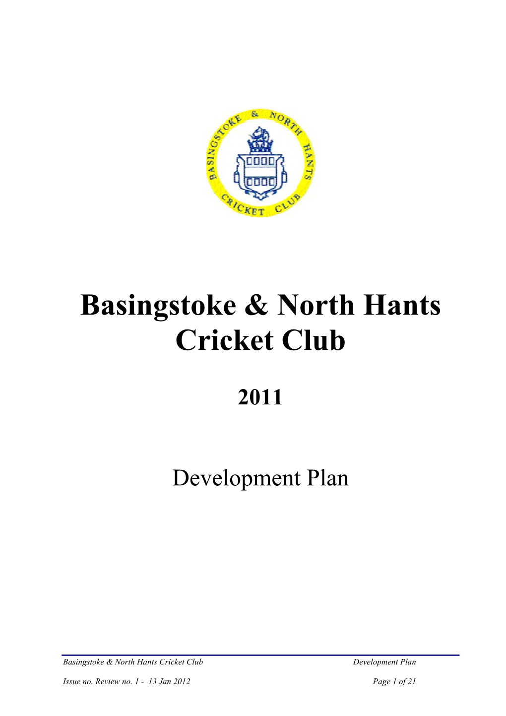 BNHCC Development Plan 2011