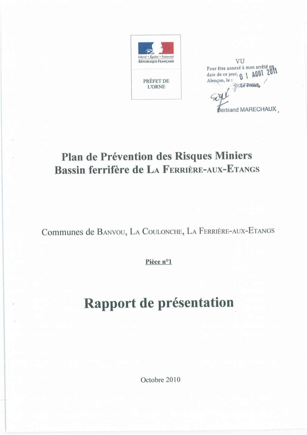 Rapport De Présentation Octobre 2010