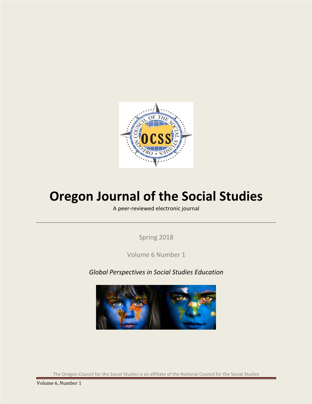 Oregon Journal of the Social Studies a Peer-Reviewed Electronic Journal