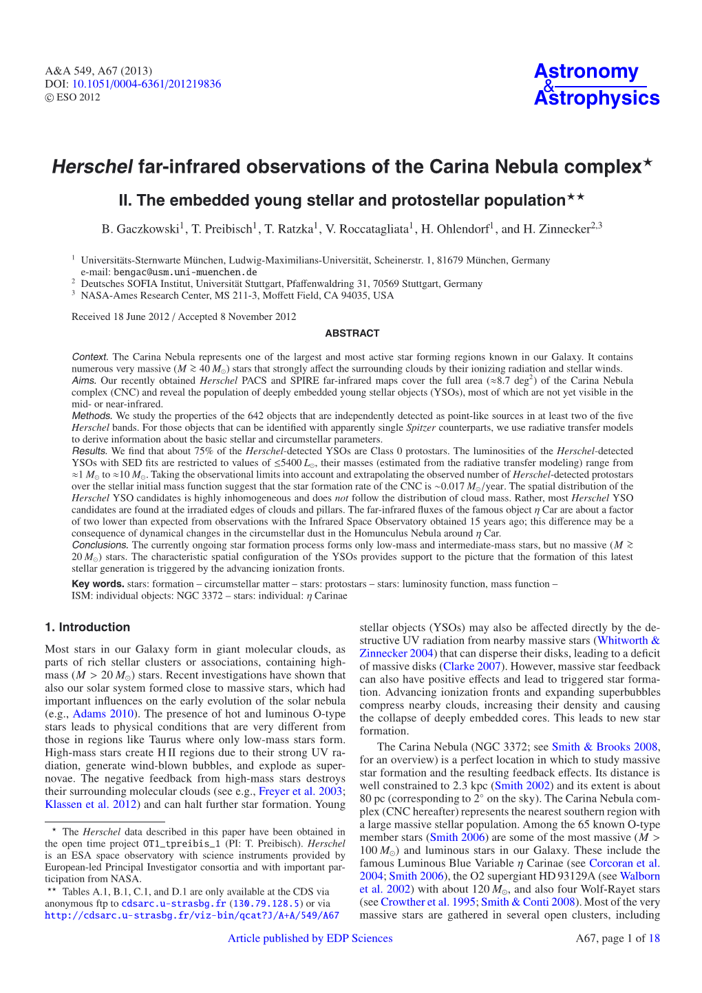 Herschel Far-Infrared Observations of the Carina Nebula Complex⋆