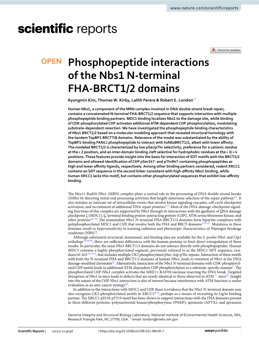 Phosphopeptide Interactions of the Nbs1 N-Terminal FHA-BRCT1/2