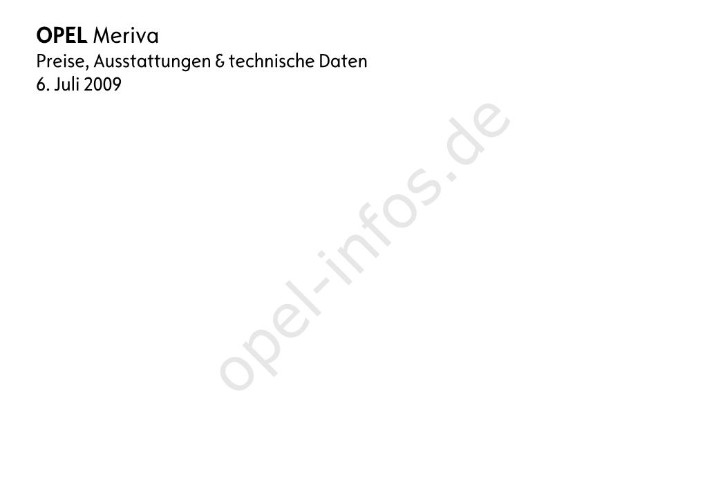 OPEL Meriva Preise, Ausstattungen & Technische Daten 6