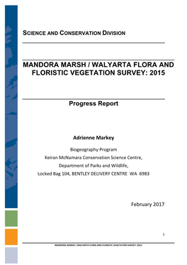 Mandora Marsh / Walyarta Flora and Floristic Vegetation Survey: 2015