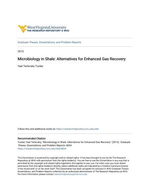 Microbiology in Shale: Alternatives for Enhanced Gas Recovery