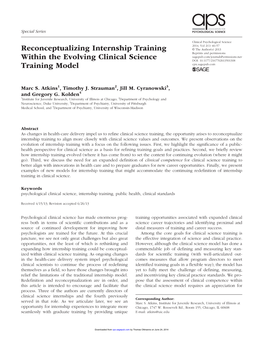 Reconceptualizing Internship Training Within the Evolving