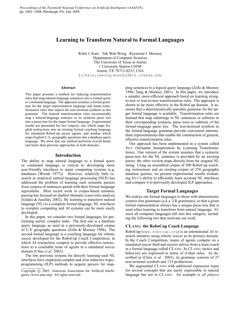 Learning to Transform Natural to Formal Languages