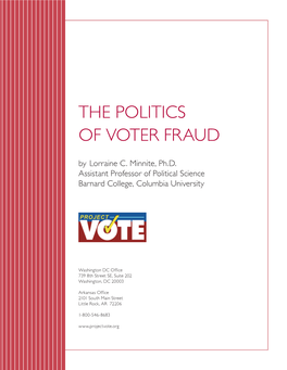 The Politics of Voter Fraud by Lorraine C