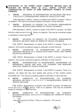 Proceeding of the Permit Grant Committee Meeting