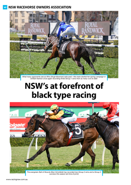 NSW's at Forefront of Black Type Racing
