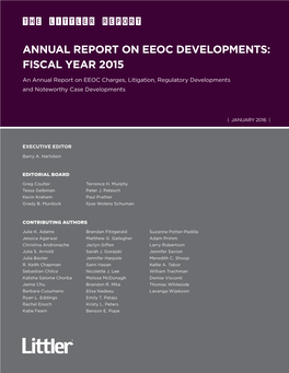 Annual Report on Eeoc Developments: Fiscal Year 2015