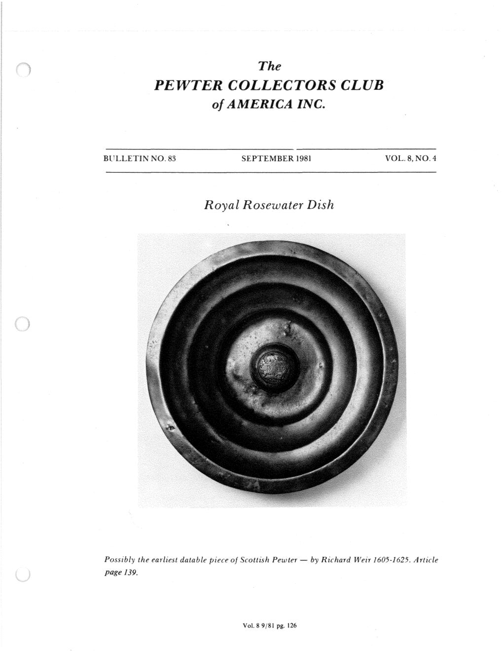 PEWTER COLLECTORS CLUB of AMERICA INC