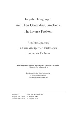 Regular Languages and Their Generating Functions: the Inverse Problem