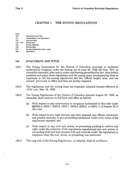 100.2 100.3 100.4 CHAPTER 1 the ZONING Regulations
