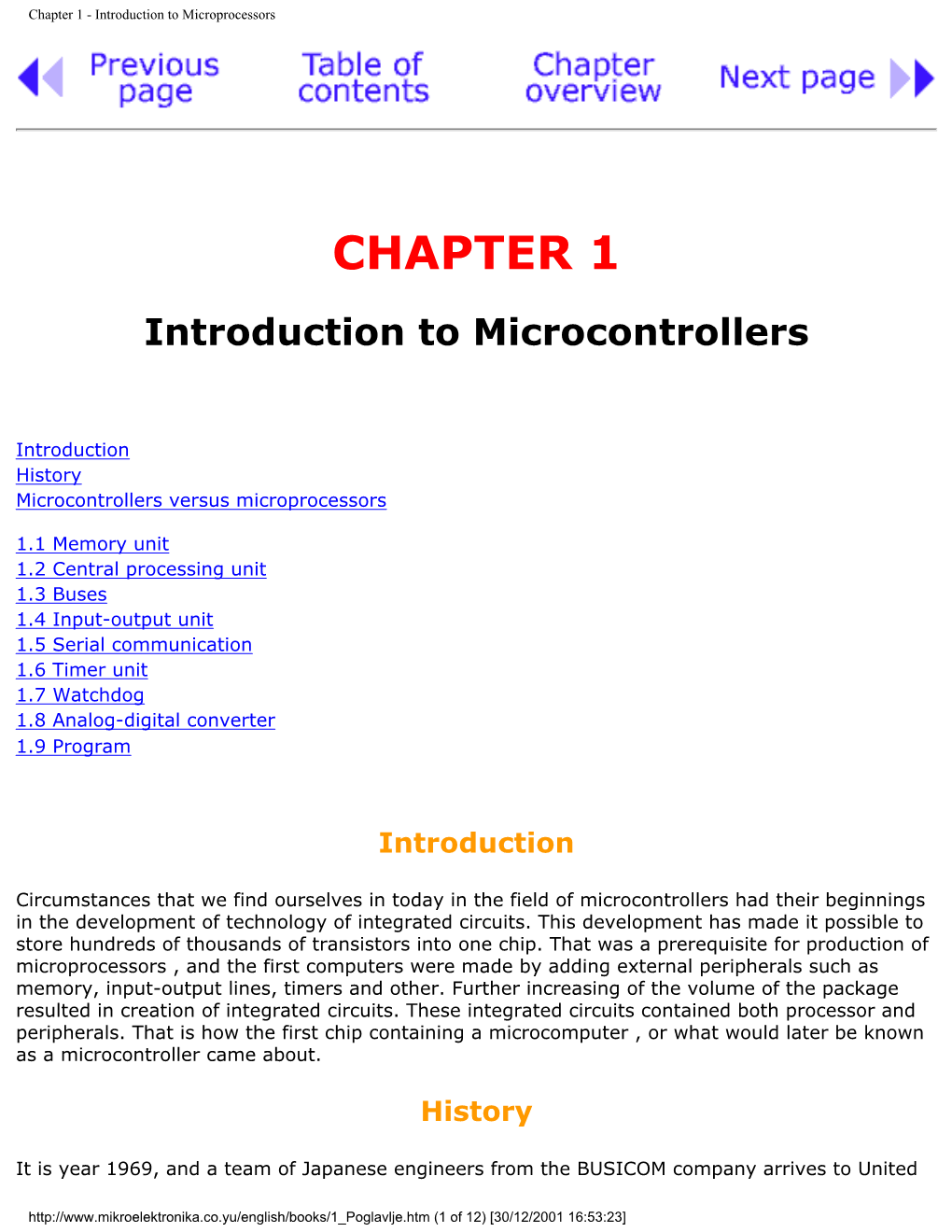 Chapter 1 - Introduction to Microprocessors