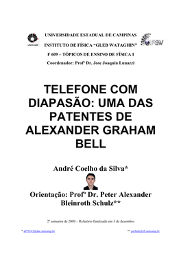 Uma Das Patentes De Alexander Graham Bell