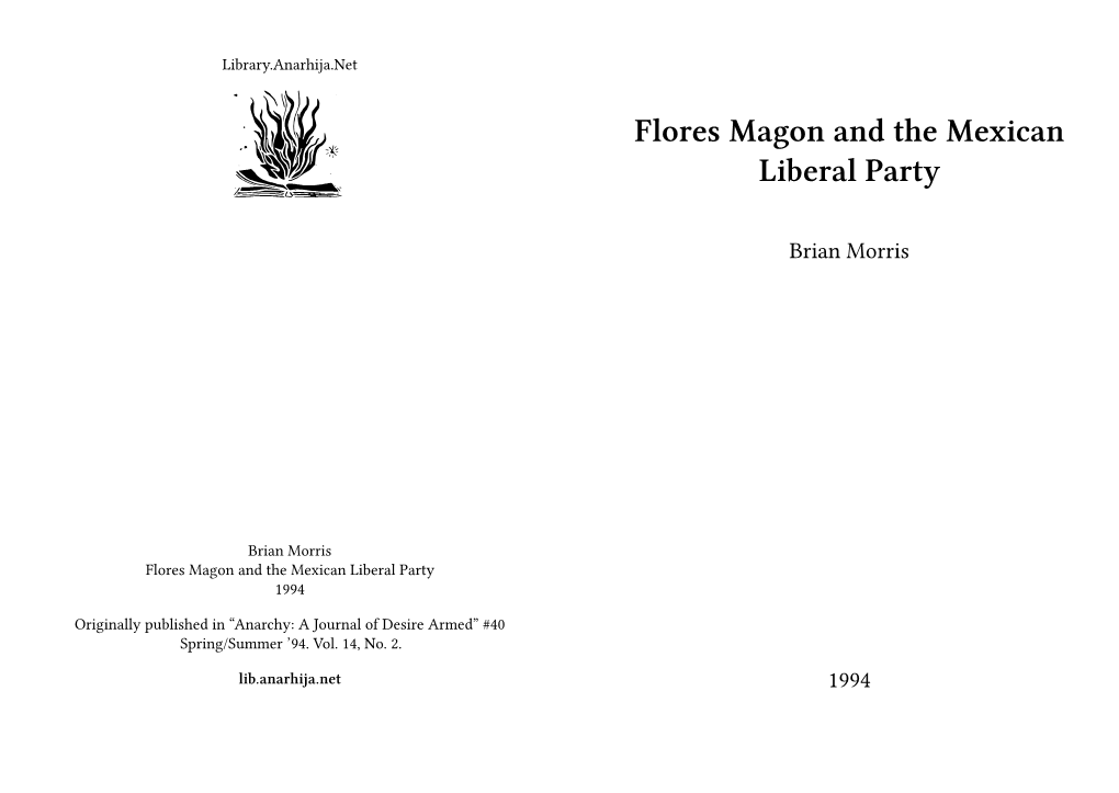 Flores Magon and the Mexican Liberal Party