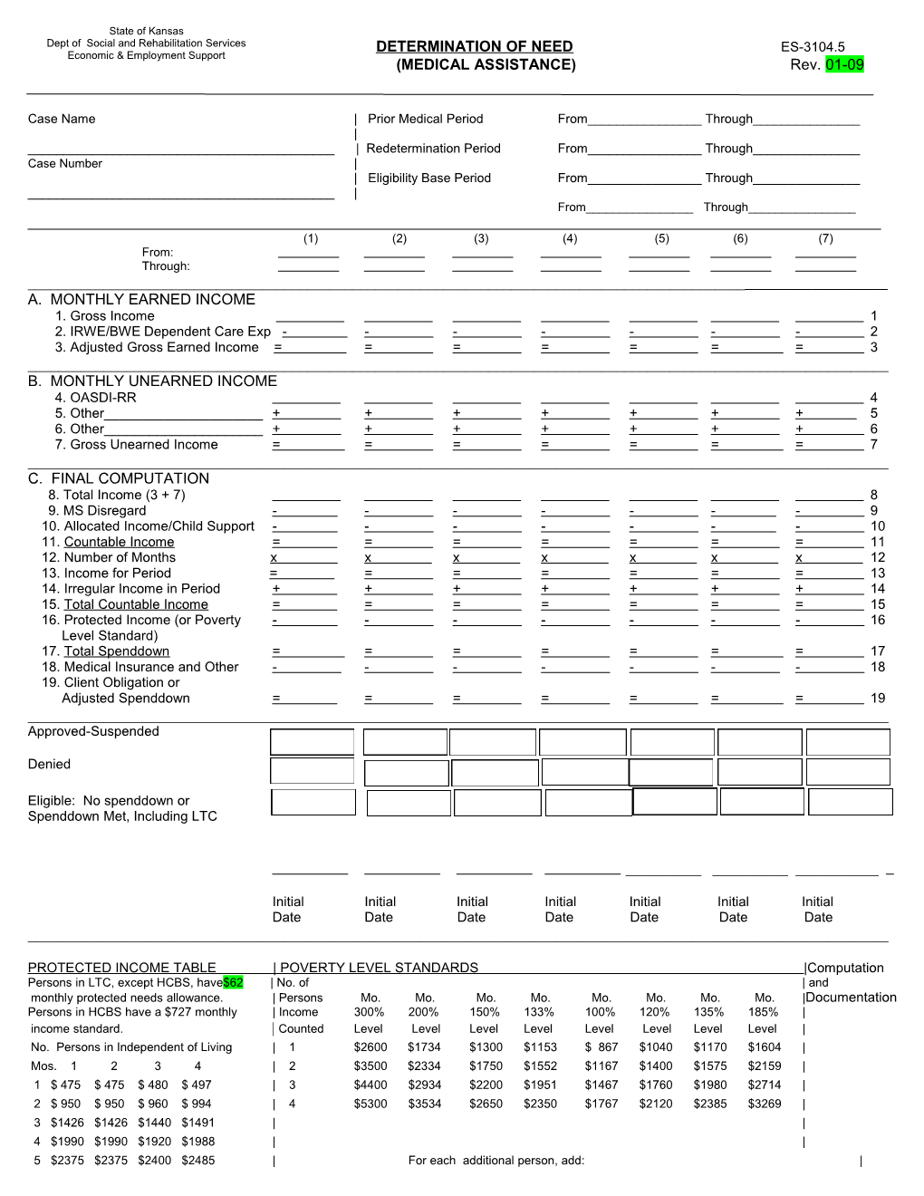 (MEDICAL ASSISTANCE) Rev. 01-09