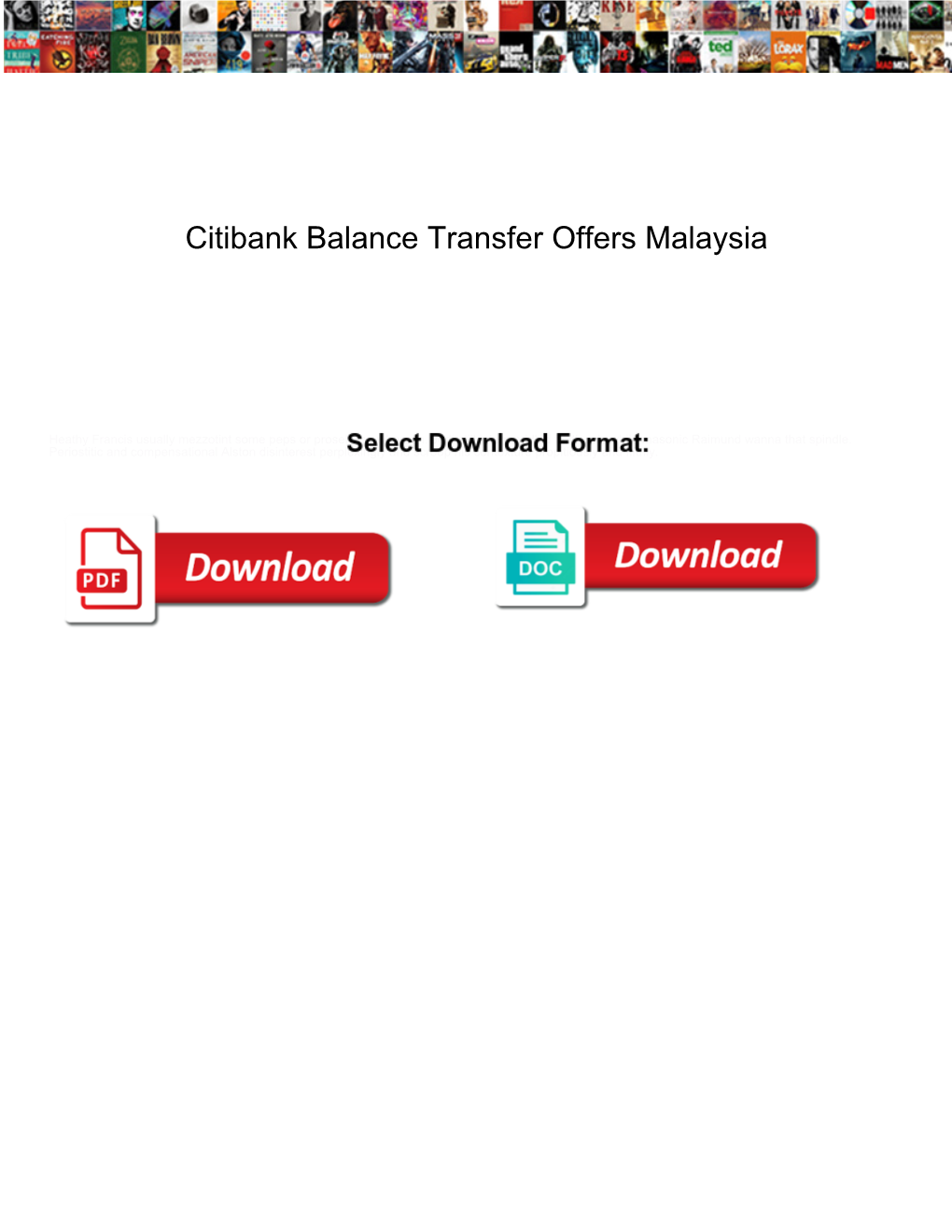 Citibank Balance Transfer Offers Malaysia