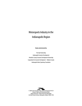 Motorsports Industry in the Indianapolis Region