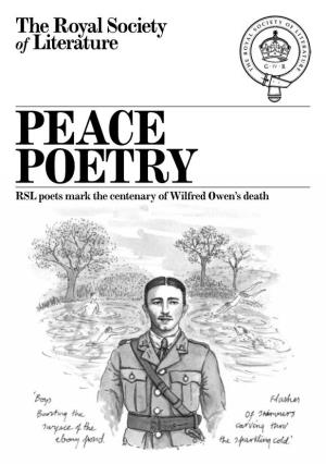 Peace Poetry Rsl Poets Mark the Centenary of Wilfred Owen’S Death Contents