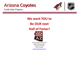 Arizona Coyotes Inside Sales Program