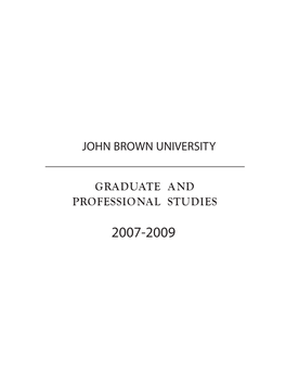 2007-2009 Graduate and Professional Studies Course Catalog