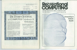 DR. DOBB's JOURNAL of COMPUTER Calisthenics & Orthodontia