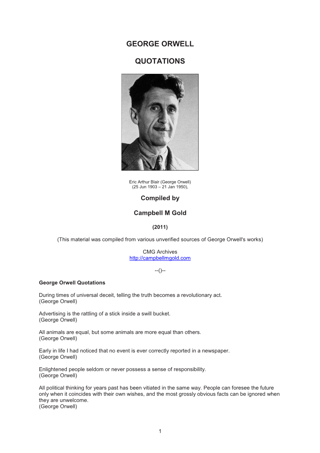 George Orwell Quotations
