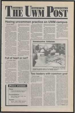 Hazing Uncommon Practice on UWM Campus