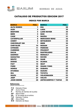 Bombas De Agua Catalogo De Productos Edicion 2017