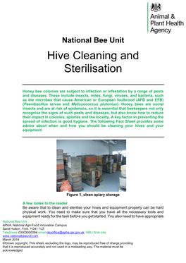 National Bee Unit Hive Cleaning and Sterilisation