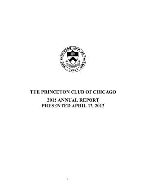Officers and Directors to Be Elected to the Princeton Club of Chicago