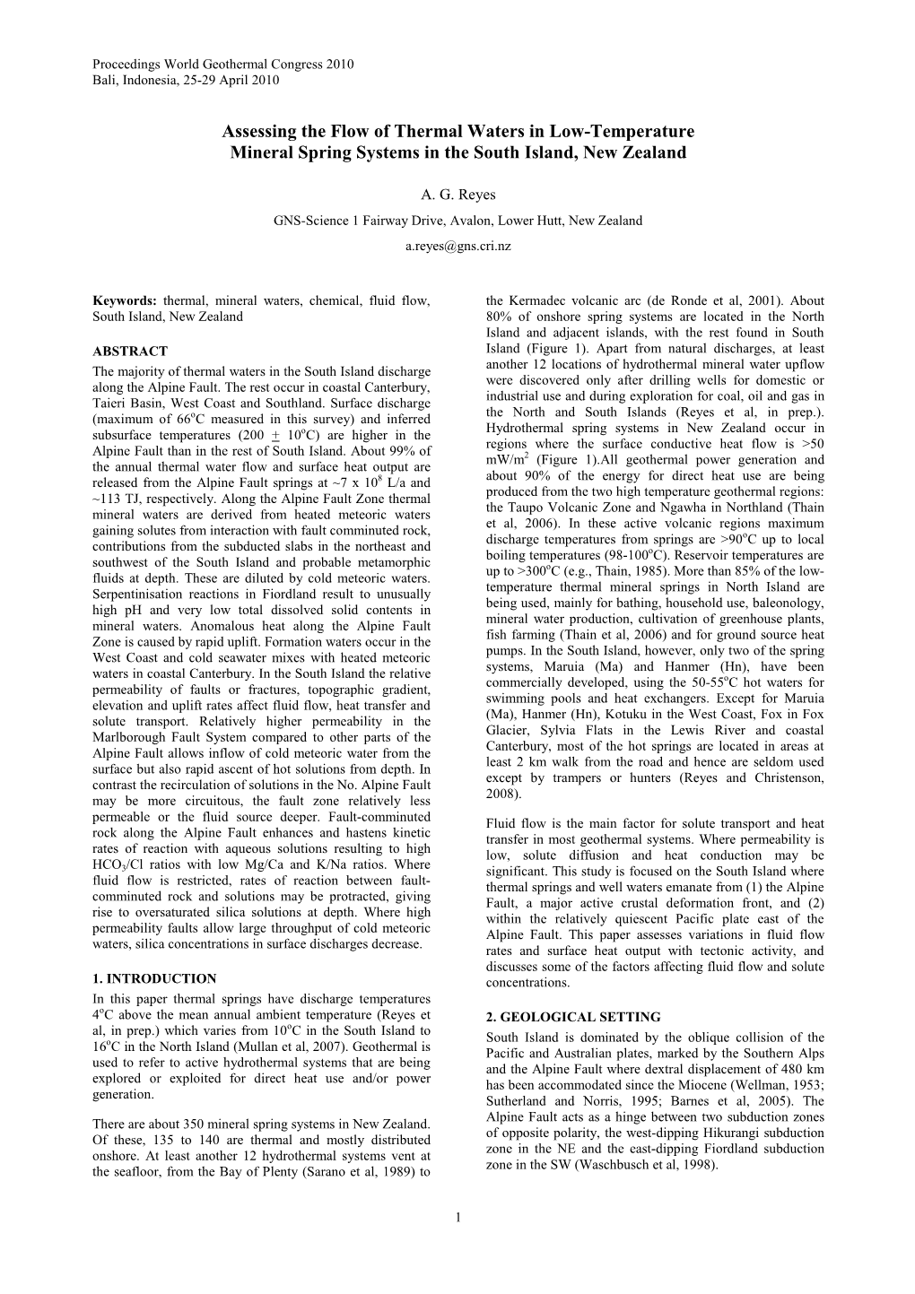 Assessing the Flow of Thermal Waters in Low Temperature Mineral Spring