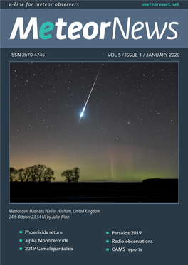 ISSN 2570-4745 VOL 5 / ISSUE 1 / JANUARY 2020 Meteor Over