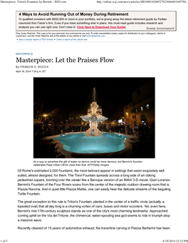 Masterpiece: Triton's Fountain, by Bernini - WSJ.Com