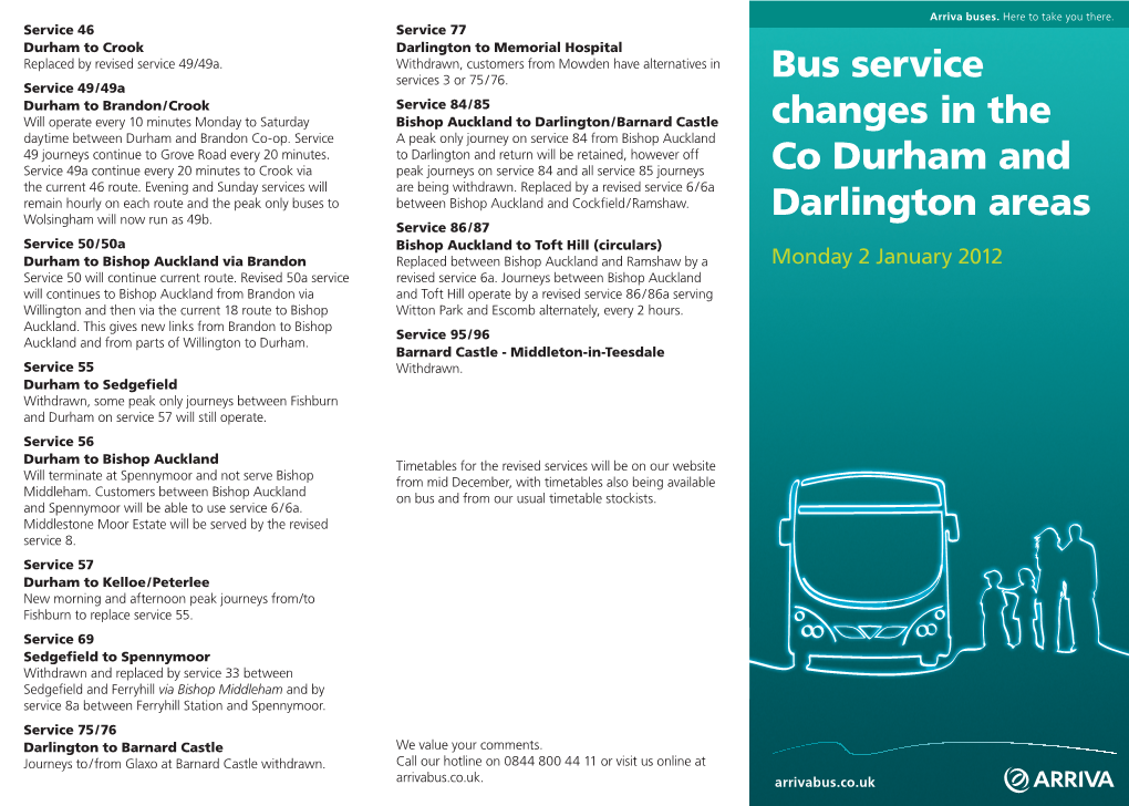 Bus Service Changes in the Co Durham and Darlington Areas