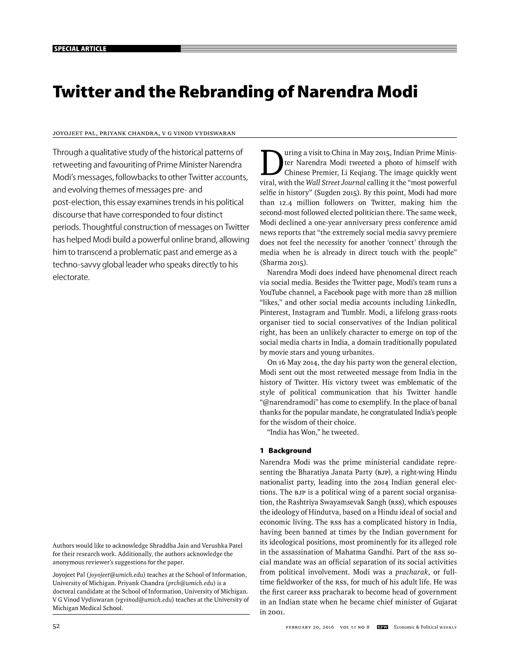 Twitter and the Rebranding of Narendra Modi