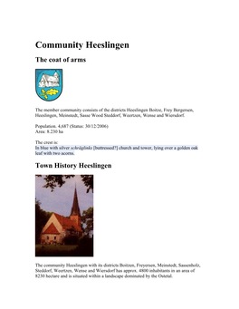 Community Heeslingen the Coat of Arms