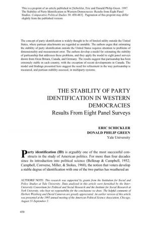 The Stability of Party Identification in Western Democracies: Results from Eight Panel Studies