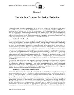 Chapter 1: How the Sun Came to Be: Stellar Evolution