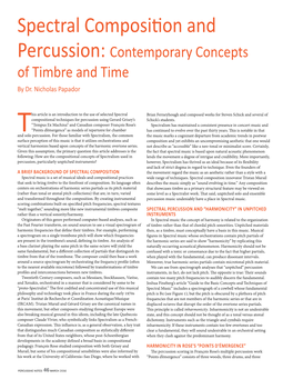 Spectral Composition and Percussion: Contemporary Concepts of Timbre and Time by Dr