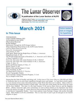 March 2021 Click on Images in This Issue for Hyperlinks