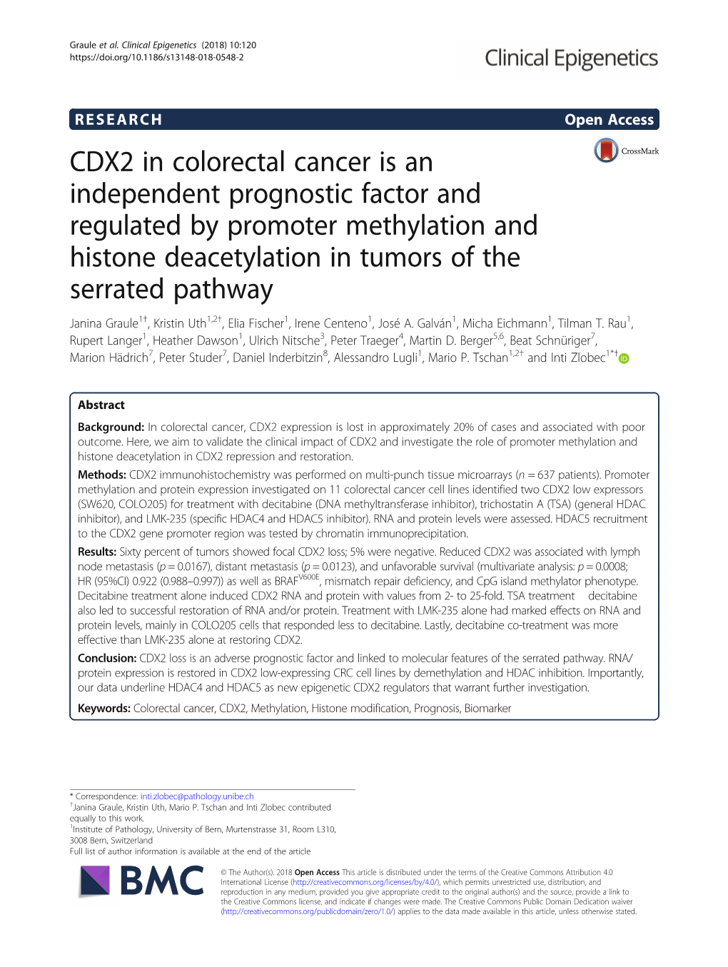 CDX2 in Colorectal Cancer Is an Independent Prognostic Factor And