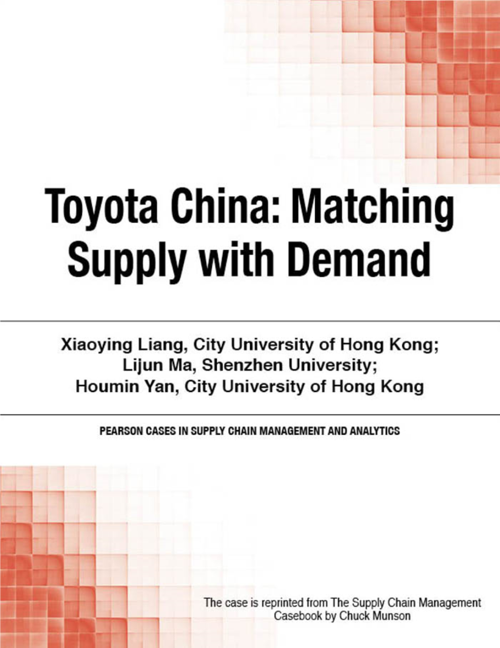 Toyota Chinamatching Supply with Demand