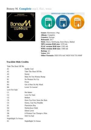 Boney M. Complete Mp3, Flac, Wma