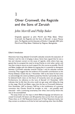Oliver Cromwell, the Regicide and the Sons of Zeruiah John Morrill and Philip Baker