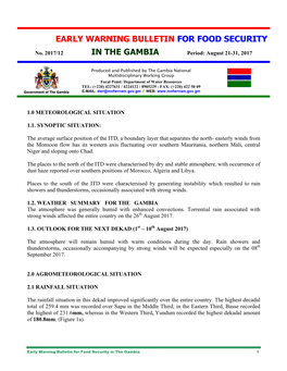 Early Warning Bulletin for Food Security in the Gambia 1 Kaur