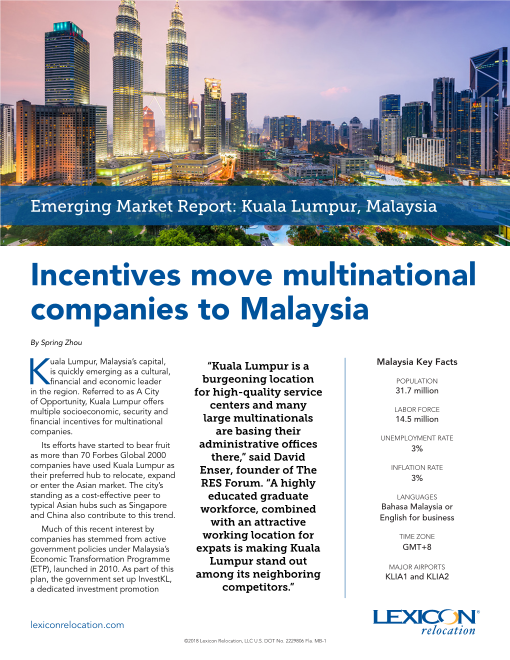 Incentives Move Multinational Companies to Malaysia