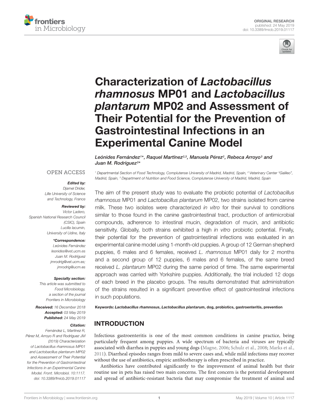 Characterization of Lactobacillus