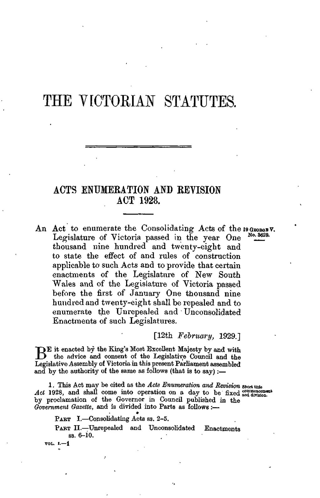 The Victorian Statutes